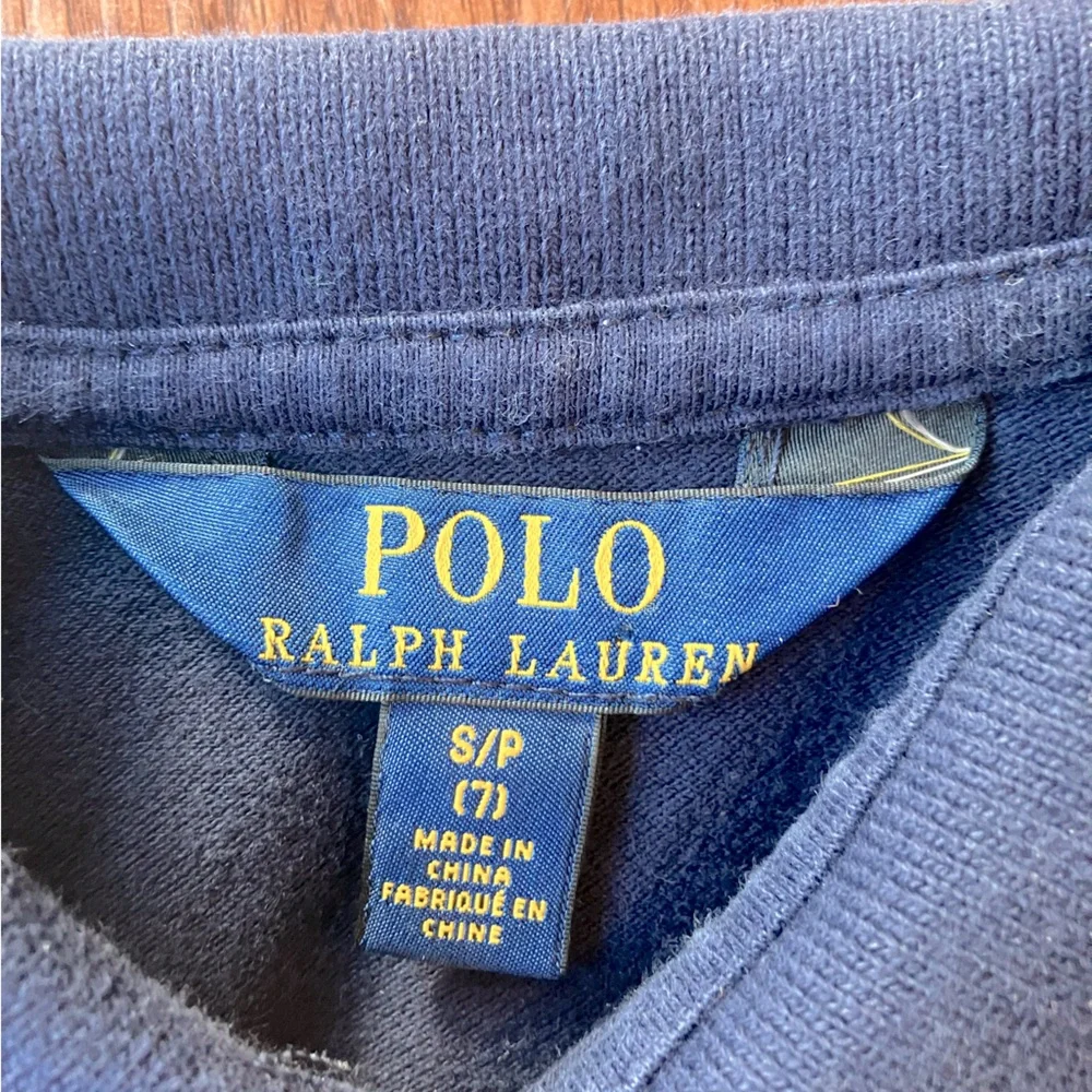 Polo Ralph Lauren Kids S 7Y girls polo dress Navy Blue original big pony logo - Picture 7 of 10
